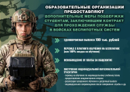 Студентам, заключившим контракт с войсками БПС: новые льготы